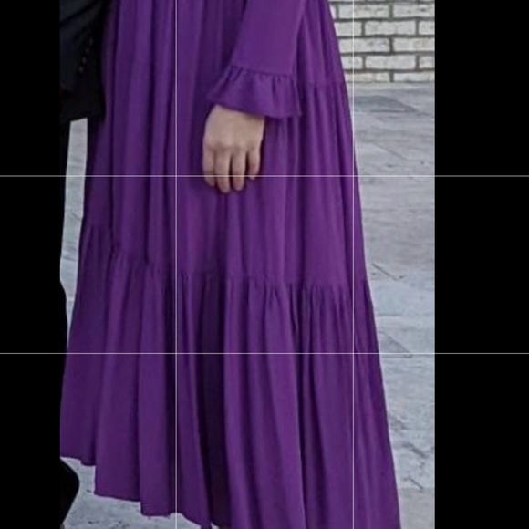 Zara purple tiered float gown with ruffled neck and sleeves - Picture 3 of 4
